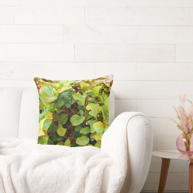 Almofada Pintado de amarelo-esverdeado (Sofá)