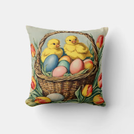 Almofada Pintinhos de Páscoa com tulipas