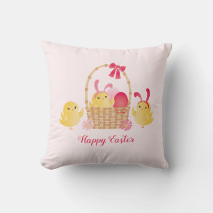 Almofada Pintinhos Felzs pascoa Rosa