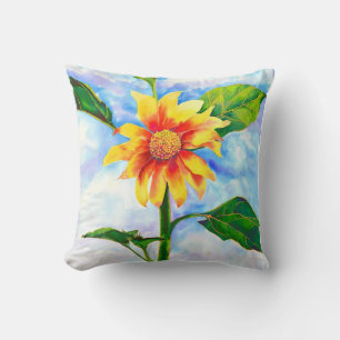Almofada Pintor de girassol com aquarela Chic Boho