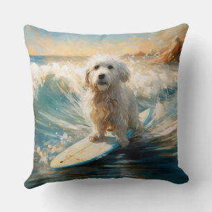 Almofada Pintor De Surfe De Praia De Coton De Tulear