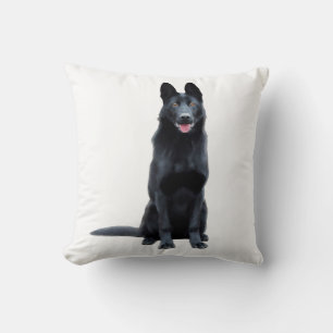 Almofada Pintura a cores de água German shepherd preta