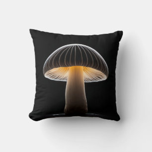 Almofada Pintura à Luz do Cogumelo: Preto Minimalista