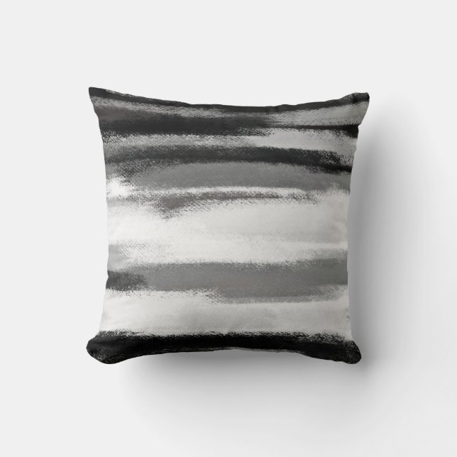 Almofada Pintura Abstrata | Preto e Branco 53 (Frente)