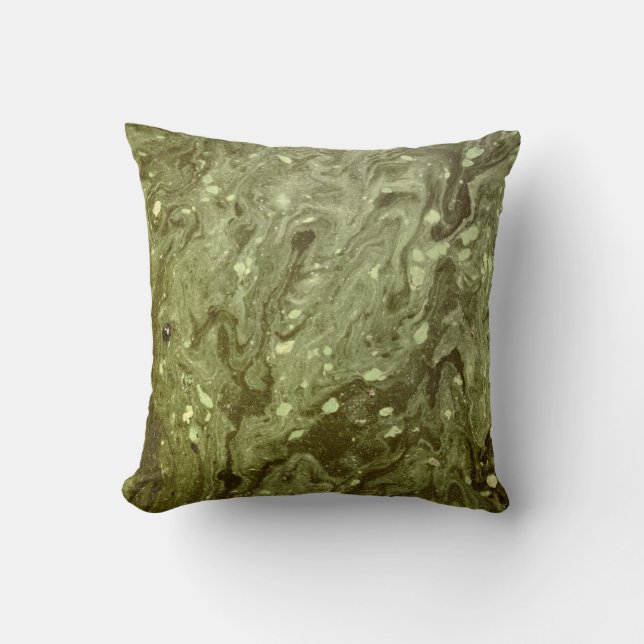 Almofada Pintura abstrato verde (Frente)