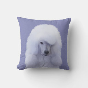 Almofada Pintura Branca de Poodle Padrão - Arte Cão Origina