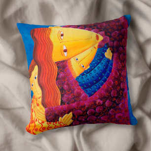 Almofada Pintura Contemporânea de Arte Mãe e Filhos