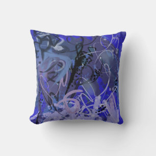 Almofada Pintura de abstrato azul