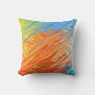 Almofada Pintura de Abstrato azul laranja 6