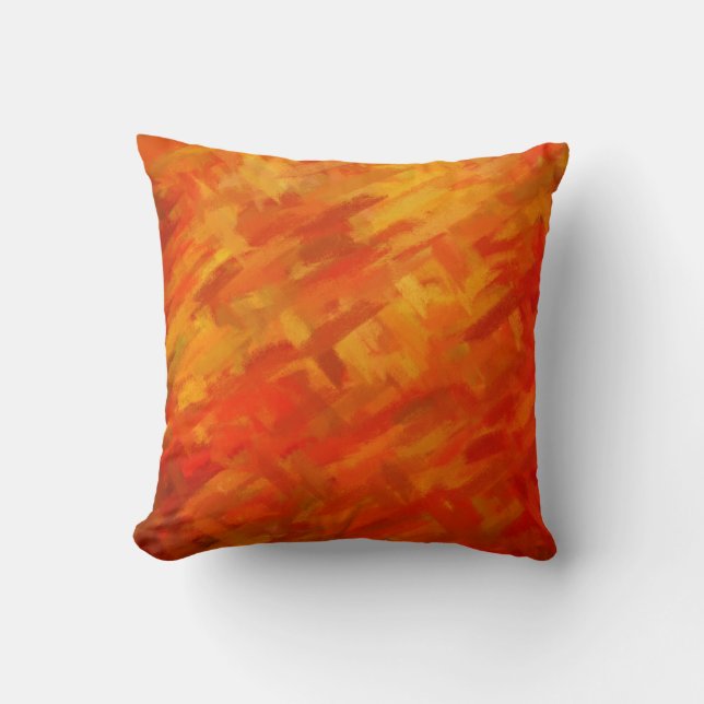 Almofada Pintura de Abstrato Laranja 13 (Frente)