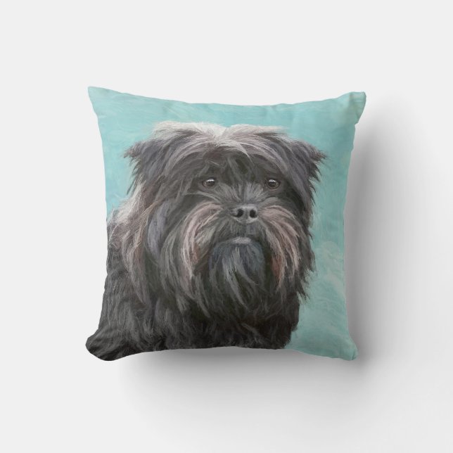 Almofada Pintura de Affenpinscher - Arte de Cachorro Origin (Frente)