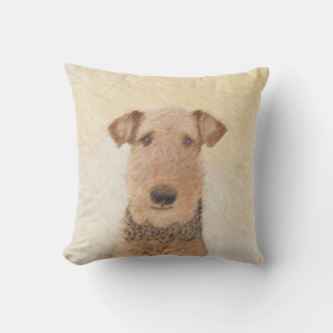 Almofada Pintura de Airedale Terrier - Arte original bonita