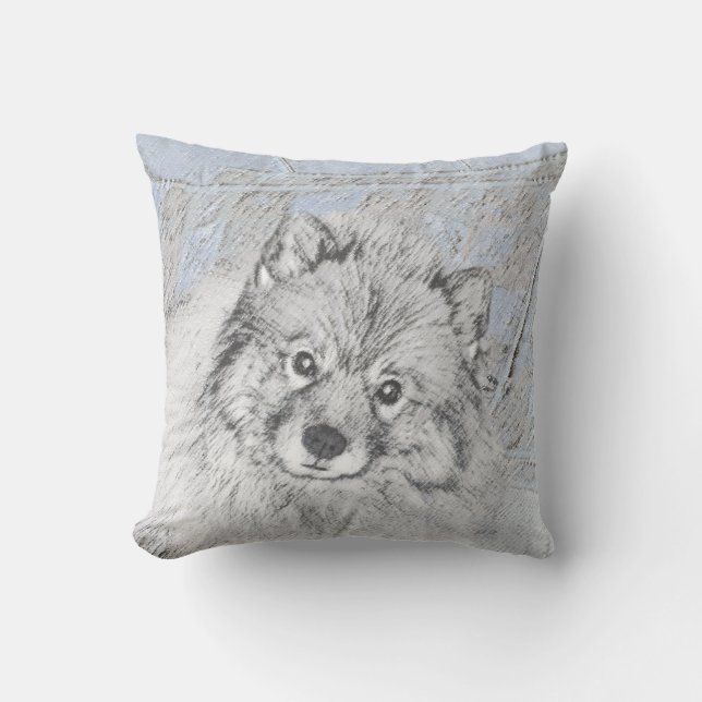Almofada Pintura de Beth Keeshond - Arte de Cachorro Origin (Frente)