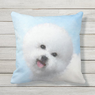 Almofada Pintura de Bichon Frise - Arte de Cachorro Origina