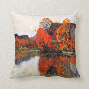 Almofada Pintura de Clarence Gagnon, O Lado em outubro