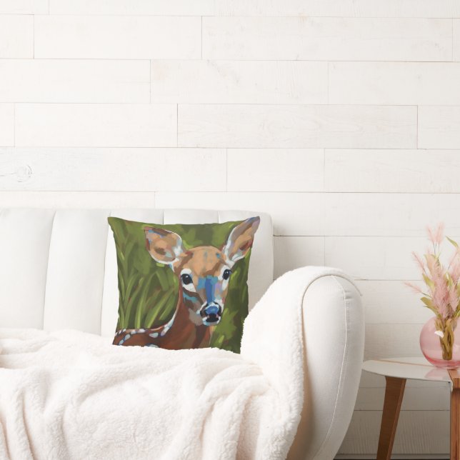 Almofada Pintura de Corça - Presente Para Amante de Animais (Sofá)
