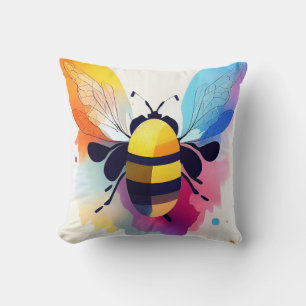 Almofada Pintura de cores de animais da raça "Bee Wild Natu