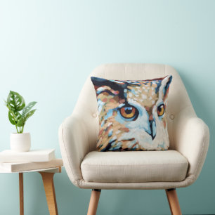Almofada Pintura de Coruja - Presente para Amantes de Anima