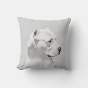 Almofada Pintura de Dogo Argentino - Arte de Cachorro Origi