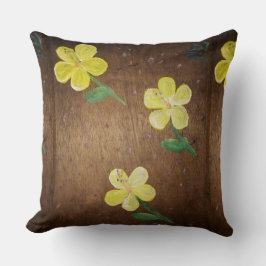 Almofada pintura de flor amarela