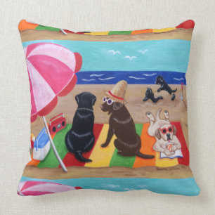 Almofada Pintura de Labradors da brisa do verão