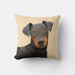 Almofada Pintura de Manchester Terrier Arte Animal Original