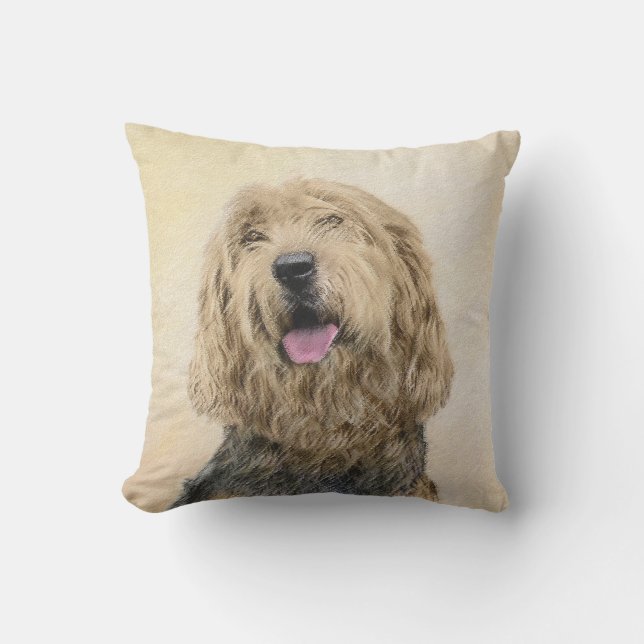 Almofada Pintura de Otterhound - Arte de Cachorro Original  (Frente)