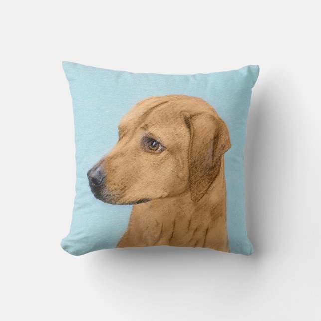 Almofada Pintura de Ridgeback da Rodésia - Arte Original de (Frente)