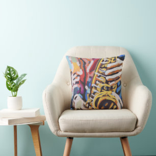 Almofada Pintura de Saxofone - Presente para Amantes de Mús