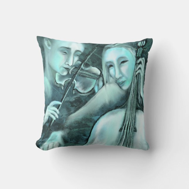 Almofada Pintura de Travesseiro decorativo Sinfonia de Amor (Frente)
