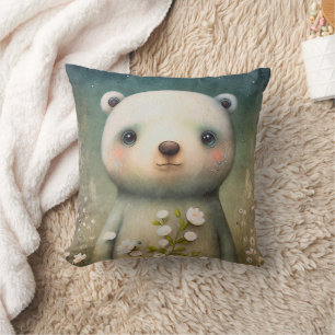 Almofada Pintura de Urso Polar Bebê Fofo