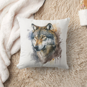 Almofada Pintura de Wolf Watercolor