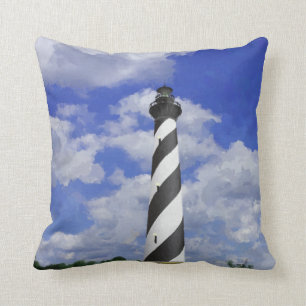 Almofada Pintura do farol de Hatteras do cabo