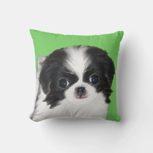 Almofada Pintura do filhote de cachorro de Chin do japonês