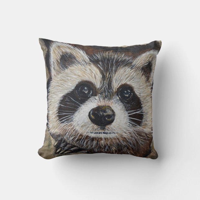 Almofada Pintura do Raccoon (Frente)