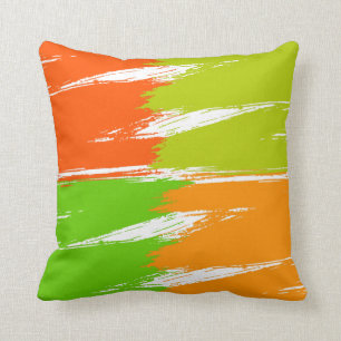 Almofada Pintura do Traço Branco do Limão Verde Laranja