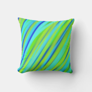 Almofada Pintura em acrílico verde, Abstrato de arte azul