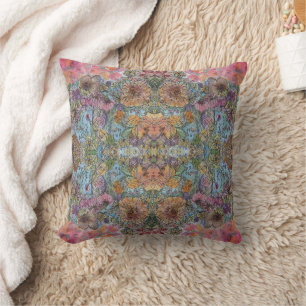 Almofada Pintura em Aquarela do Jardim de Flores Shabby Chi
