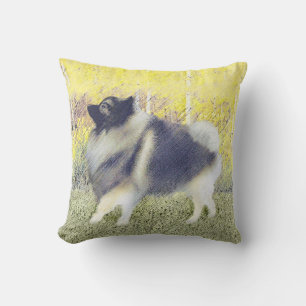 Almofada Pintura em Aspen de Keeshond - Arte de Cão Origin