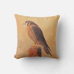 Almofada Pintura em Kestrel Americano - Arte original sobre