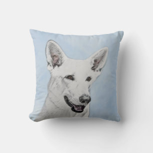 Almofada Pintura em Pastor Branco - Arte de Cachorro Origin