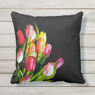 Almofada Pintura em Tulip - Arte Flor Original