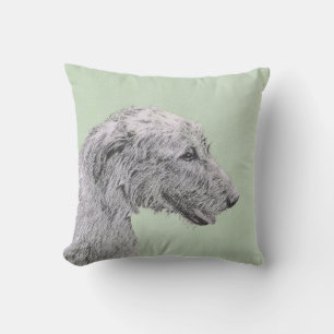Almofada Pintura em Wolfhound Irlandês - Arte em Cachorro O
