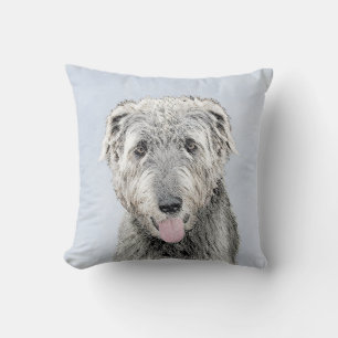 Almofada Pintura em Wolfhound Irlandês - Arte em Cachorro O