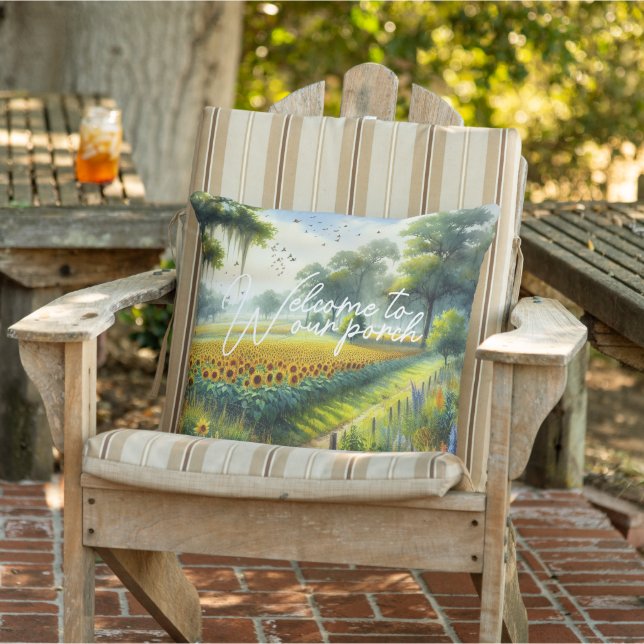 Almofada Pintura Floral de Cottage Classic Country (Cadeira)