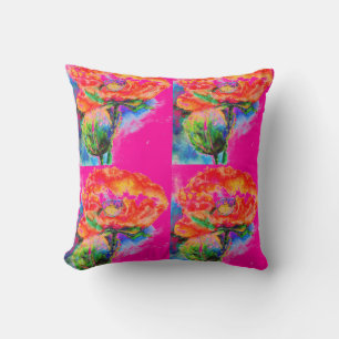 Almofada Pintura floral vermelha Elegante