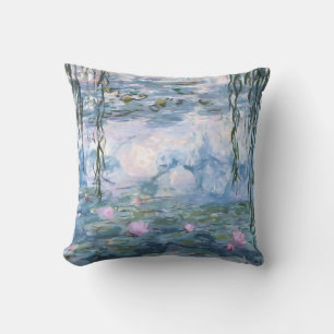 Almofada Pintura Impressionista de Lírios Aquáticos de Clau