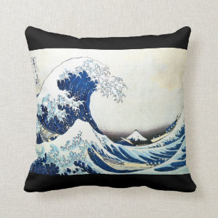 Almofada "Pintura japonesa da grande onda" por Hokusai