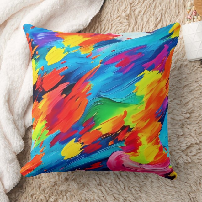 Almofada Pintura Joyful Color Explosion (Cobertor)