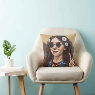 Almofada Pintura Moderna da Mona Lisa - Arte Inspirada em d